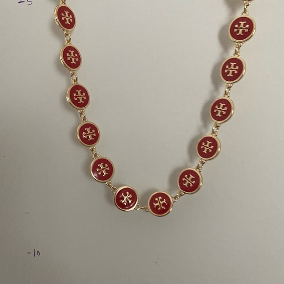 Tory Burch red enameled gold necklace - Picture 6 of 9